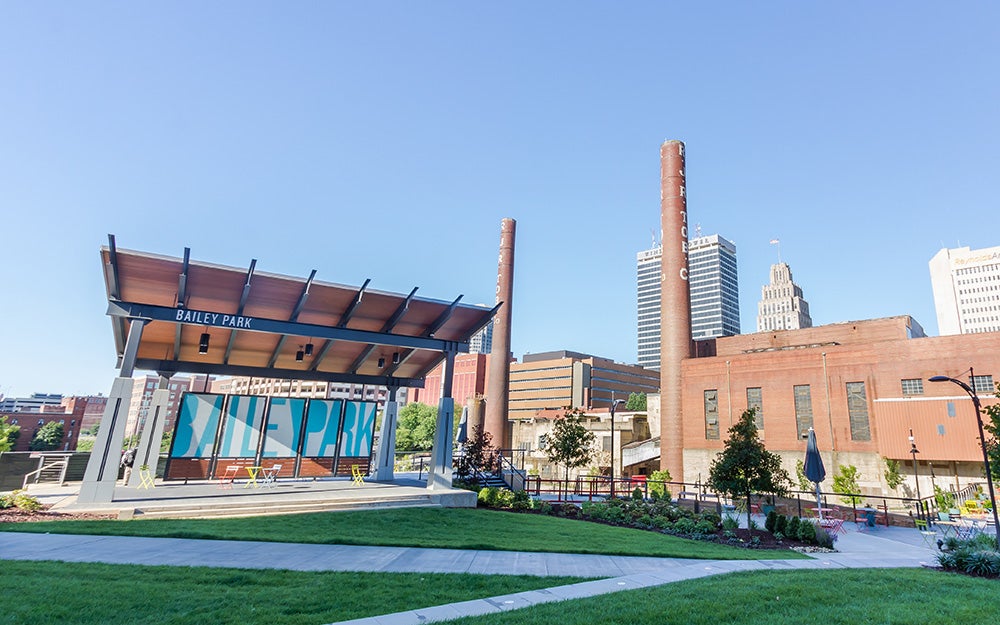 Bailey Park in downtown Winston-Salem, North Carolina.